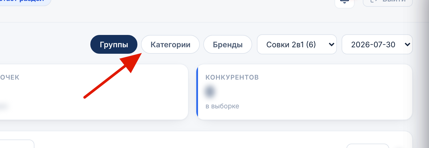Вкладки Конкуренты Ozon